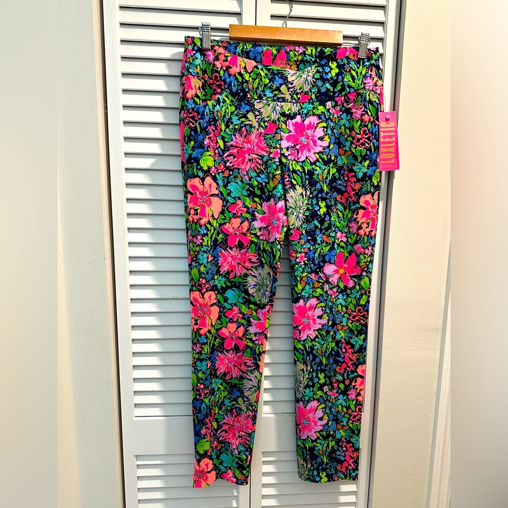 NWT Lilly Pulitzer Luxletic Corso Pant UPF 50+ 🖤🩷💚
